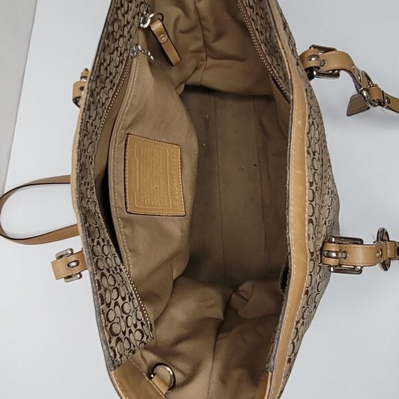 Coach Tan Khaki Mini-Signature Canvas Leather - Picture 5 of 11